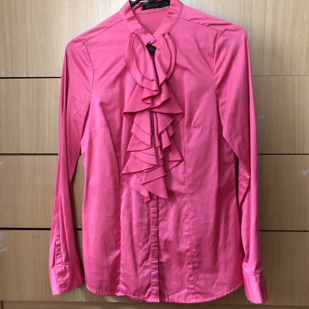 The Limited essential ruffled button-up shirt S